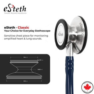 eSteth Classic Stethoscope: Superior Sound Quality in Stainless Steel Design