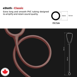 eSteth Classic Stethoscope: Superior Sound Quality in Stainless Steel Design