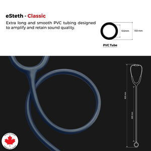 eSteth Classic Stethoscope: Superior Sound Quality in Stainless Steel Design