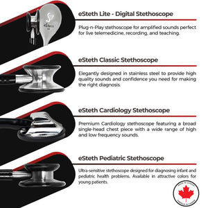 eSteth Classic Stethoscope: Superior Sound Quality in Stainless Steel Design