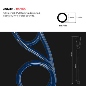 eSteth Cardiology Stethoscope – Heart/Lung Diagnostic Tool – Sensitive Single Head Chest Piece